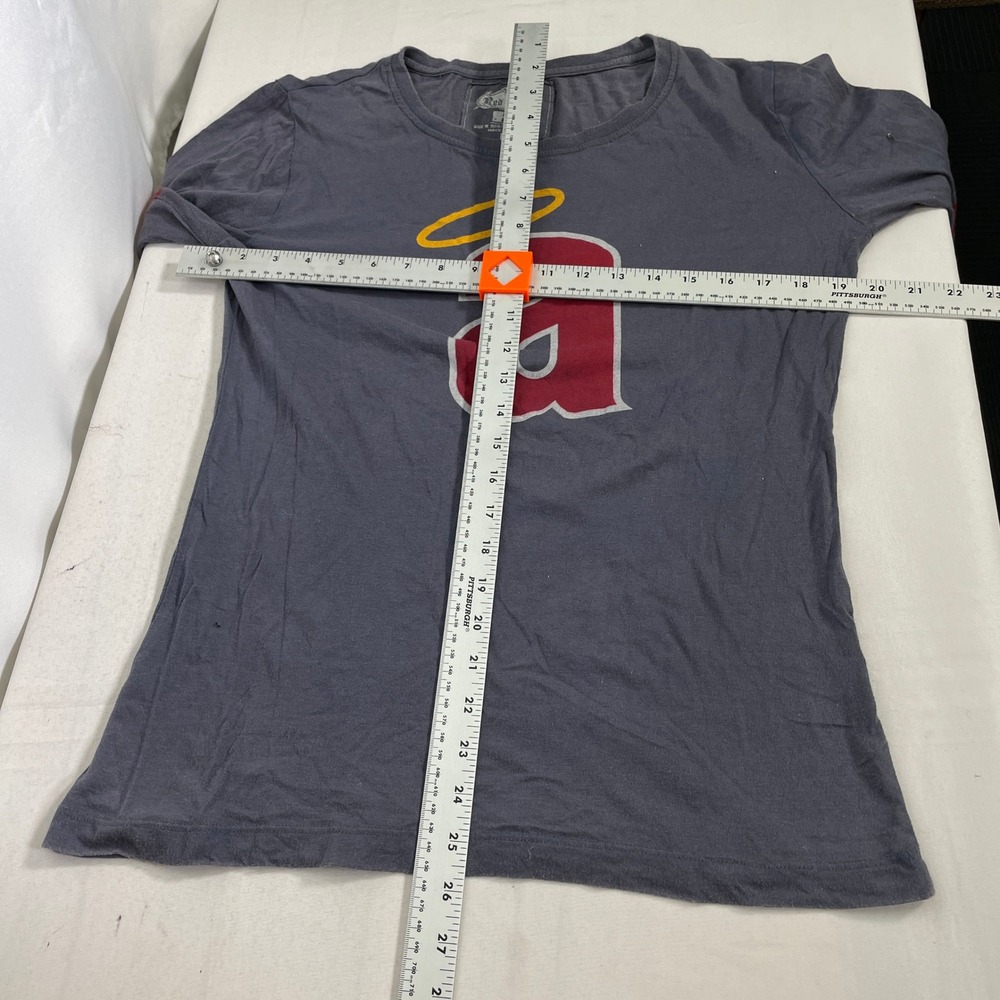 Los Angeles Angels Red Jacket Gray Retro Logo Longsleeve T-Shirt Women's LARGE - Picture 9 of 9